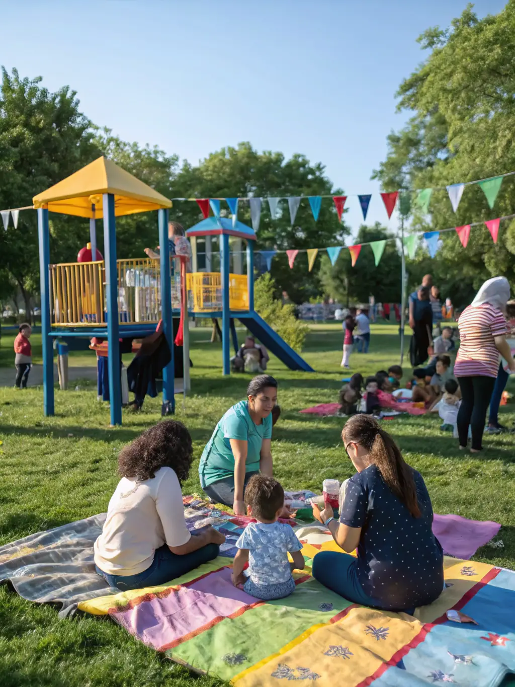 A vibrant photo of a community event organized by Ligue de Vol Libre du Limousin, featuring participants of all ages enjoying outdoor activities and socializing.